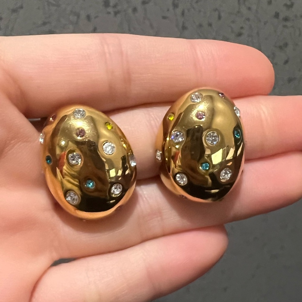 Gold Gem Bauble Earrings